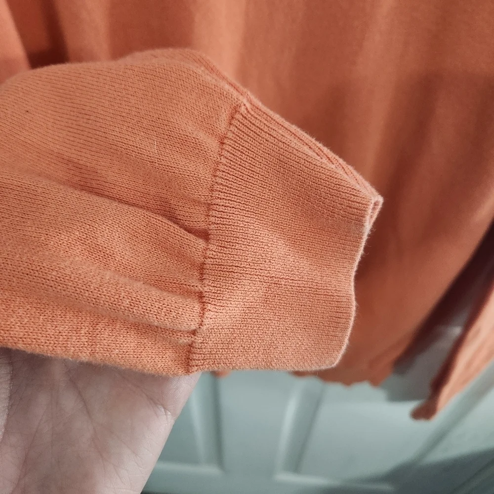Brooks Brothers 100% supima cotton crew neck knit sweater orange preppy men LG